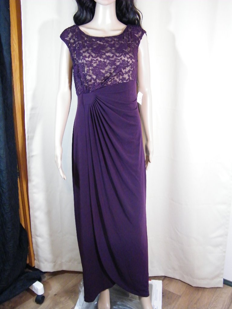 Formal Gown Sz. 10 Women. Color: Dark/ Eggplant Purple Connected Apparel. Nwt